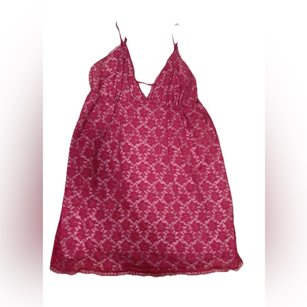 Elegant Red Lace vintage nightgown, size medium